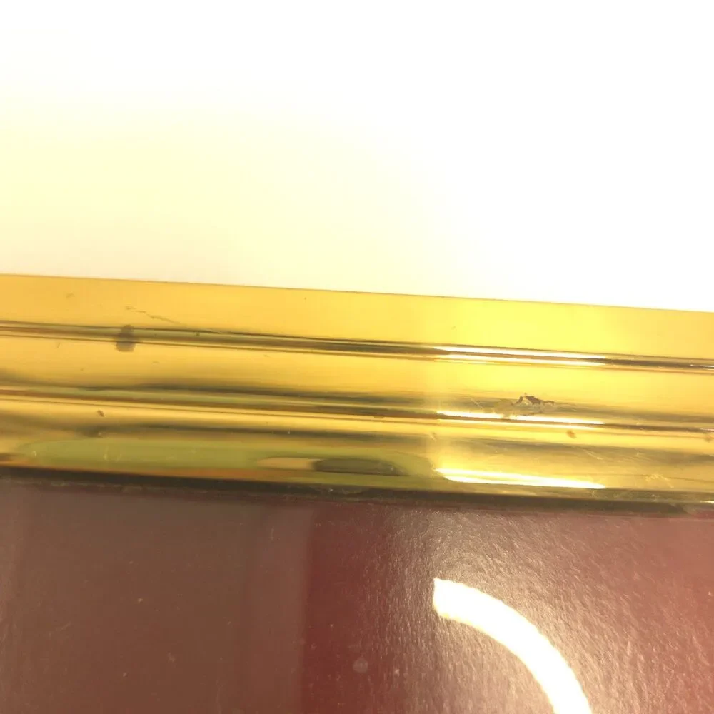 Vintage 3.5x5 Metal Photo Frames Solid Brass Silver Tone Korea Set of 2